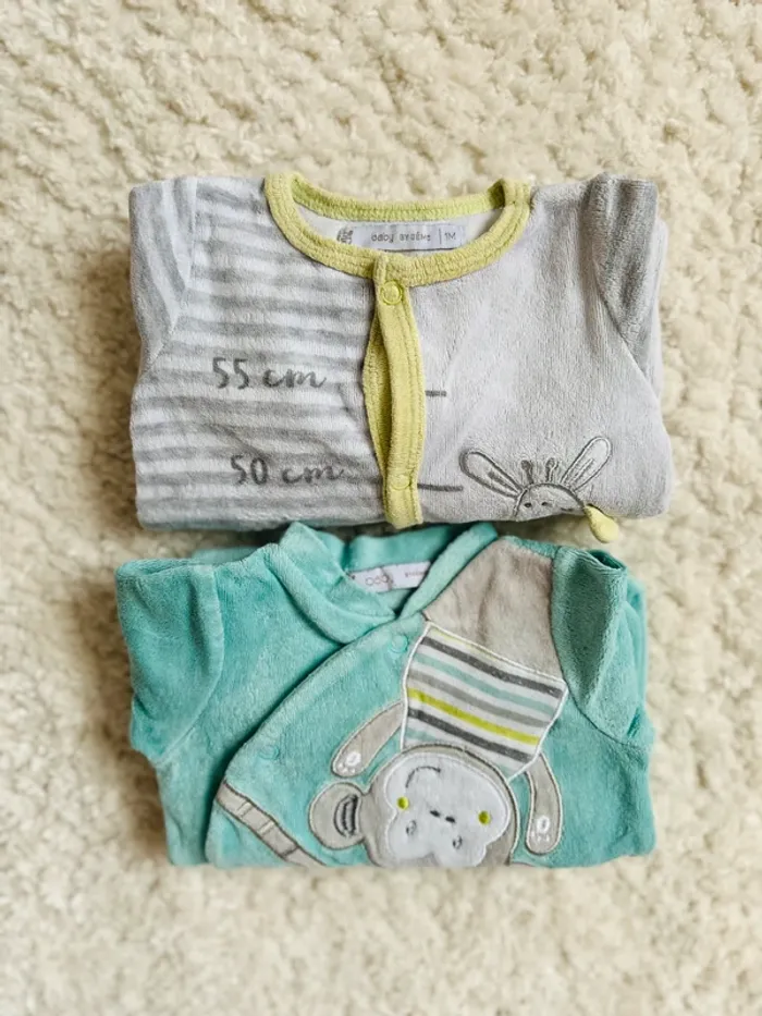 Lot de 2 pijamas mixte GEMO 1 mois