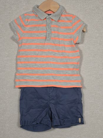 Ensemble 2 pièce polo + bermuda  kiabi  18 mois 77-82 cm 