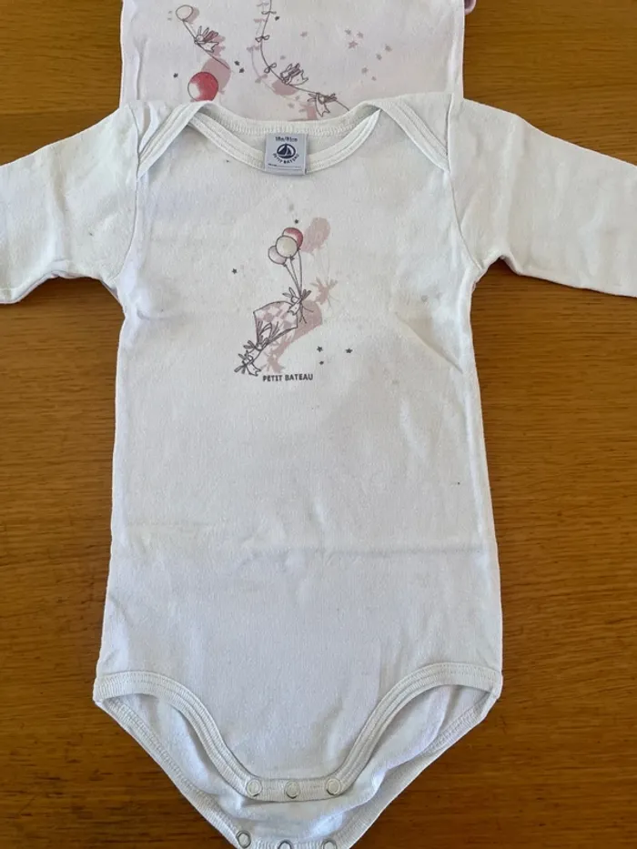 3 body manches longues fille petit bateau - photo numéro 2