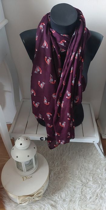 Foulard violet motifs renard Cache Cache neuve  🦊