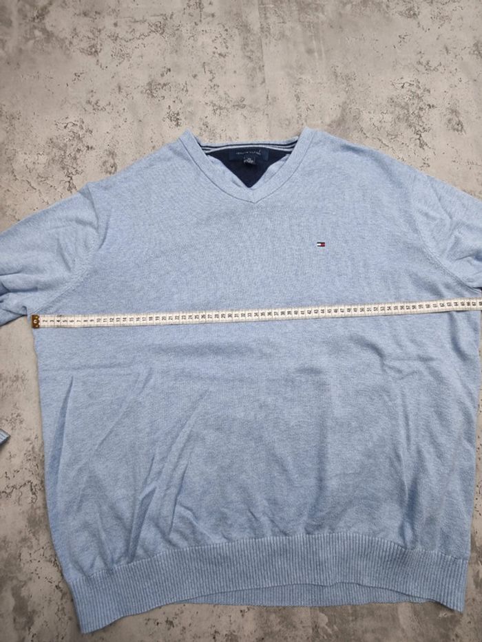 Pull col V Tommy Hilfiger bleu ciel – Taille XXL Homme - photo numéro 9