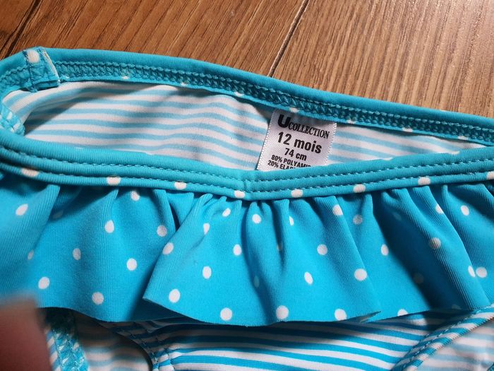 Bas de maillot de bain bleu fille 12 mois - photo numéro 2