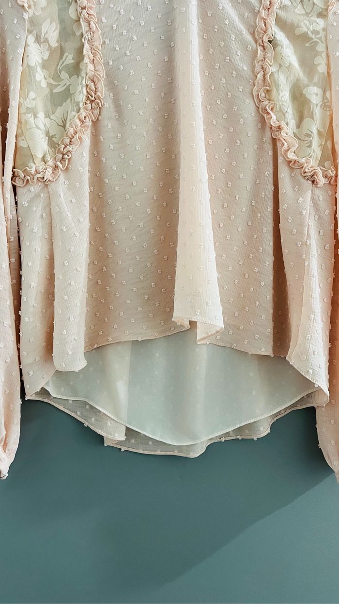 Chemisier vintage blouse manches longues Zara Taille XS rose - photo numéro 4