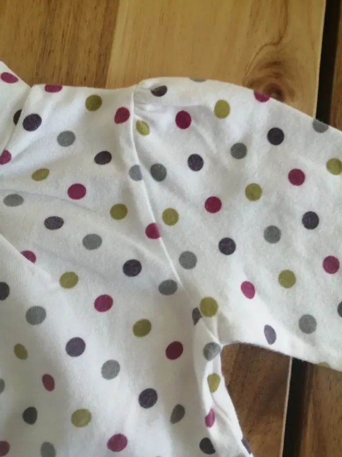 Sous pull grain de blé blanc à pois multicolor - photo numéro 3