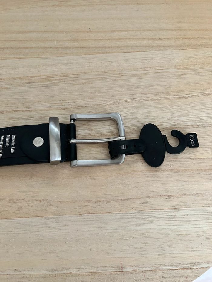 Ceinture en cuir noir taille 105 - photo numéro 3