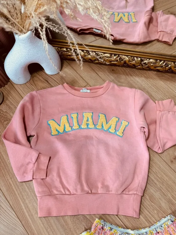 Taille 6 ans tenue 2 pièces fille Orchestra Little cigogne rose jaune * miami * 🌸 - photo numéro 2