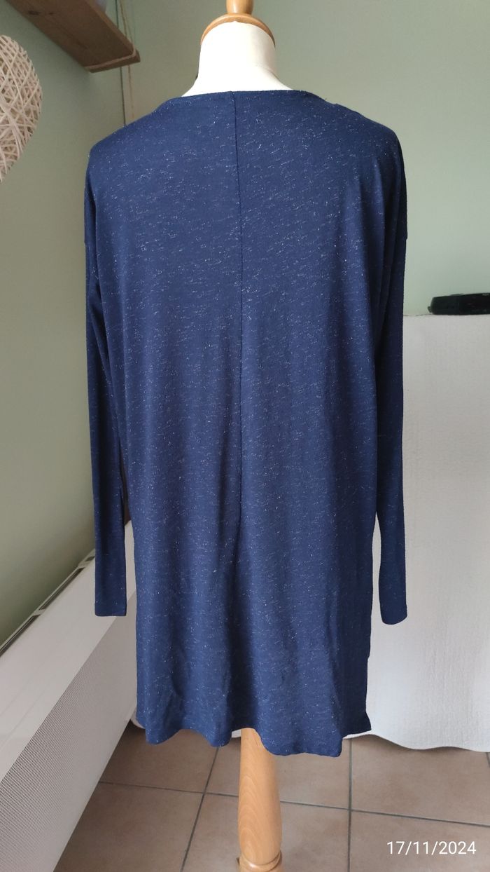 Haut long bleu marine & argenté - photo numéro 3