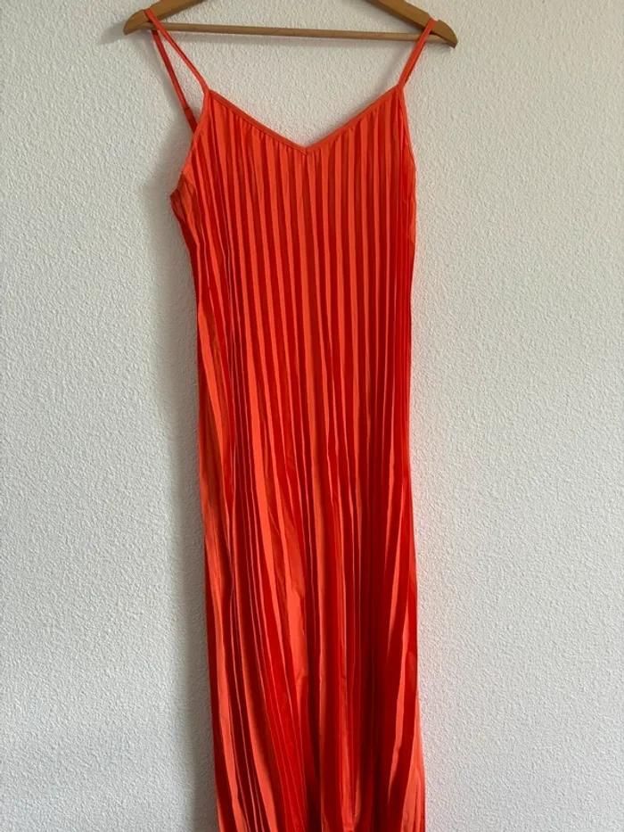 Robe plissée orange taille S - photo numéro 2