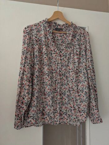 Magnifique haut blouse femme Yessica fleurs roses taille 42