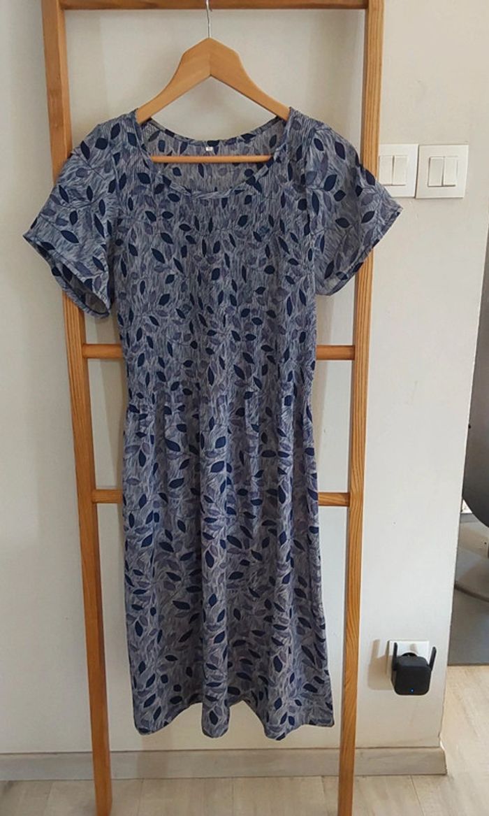 Robe fluide imprimée dans les tons de violet,lila et parme. T 42 - photo numéro 13