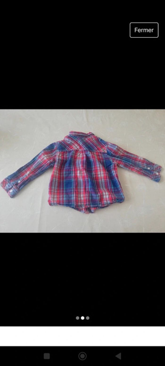 Chemise à carreaux bleu/rouge manches longues kidkanai 4 ans 2€5 - photo numéro 2