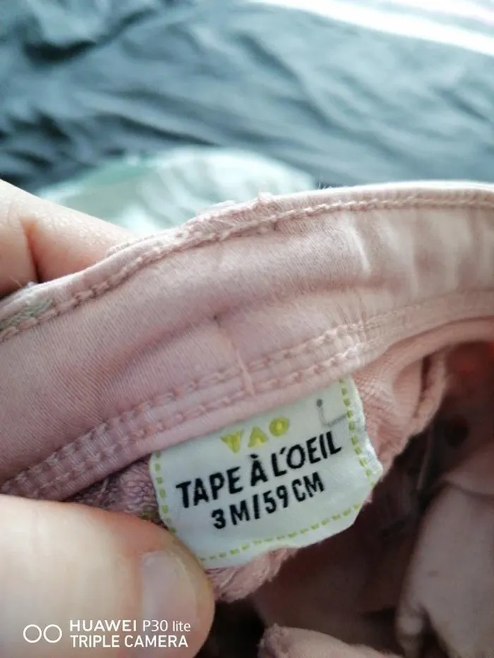 Ensemble Tape à l'œil – 3-6 mois – Rose/turquoise - photo numéro 3