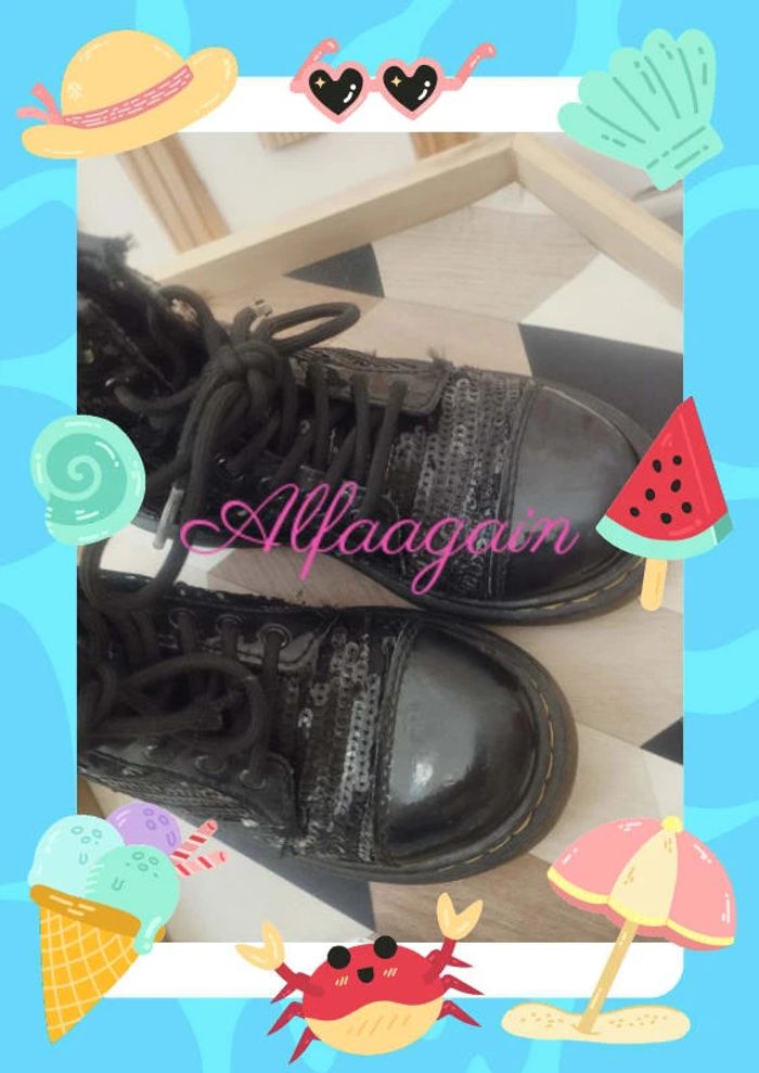 Bottines sequins 30 dr Martens noires - photo numéro 2