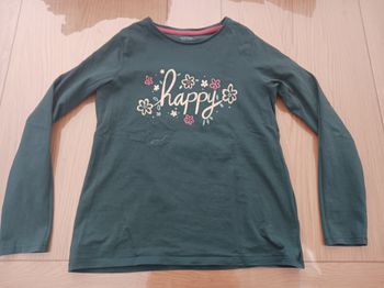 t-shirt vert foncé manches longues
