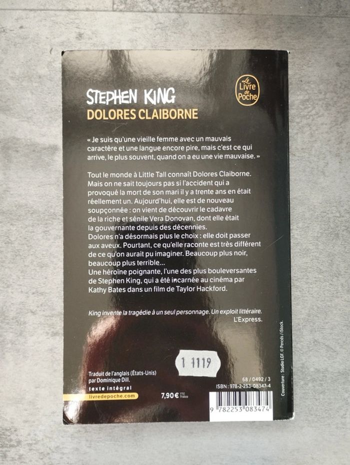 Livre Dolores Claiborne - photo numéro 2