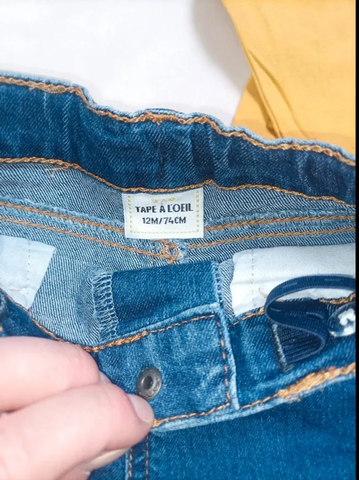 Ensemble jean, tee-shirt manches longues et gilet Tape à l'œil garçon 12 mois - photo numéro 2