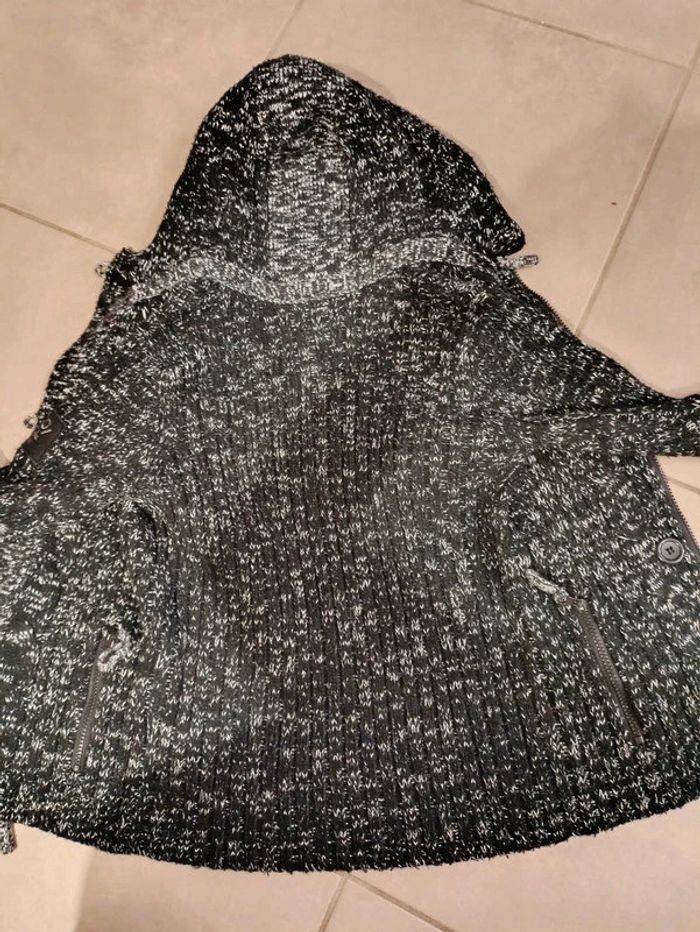 Veste laine épaisse zippé capuche fourrée polaire 10 ans - photo numéro 5