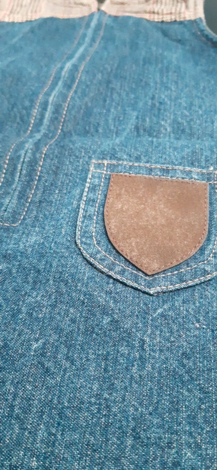 Robe vintage Okaïdi 2 ans jean écossais friperie - photo numéro 3