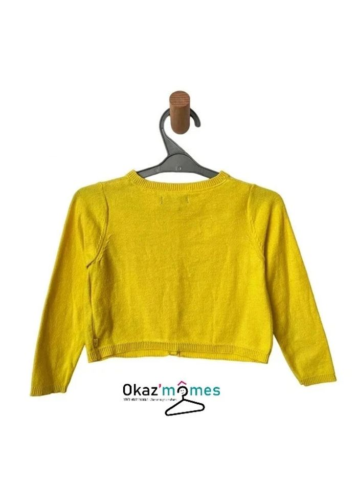 Gilet jaune à motif papillons en relief - Okaïdi 3 ans (98cm) - photo numéro 3