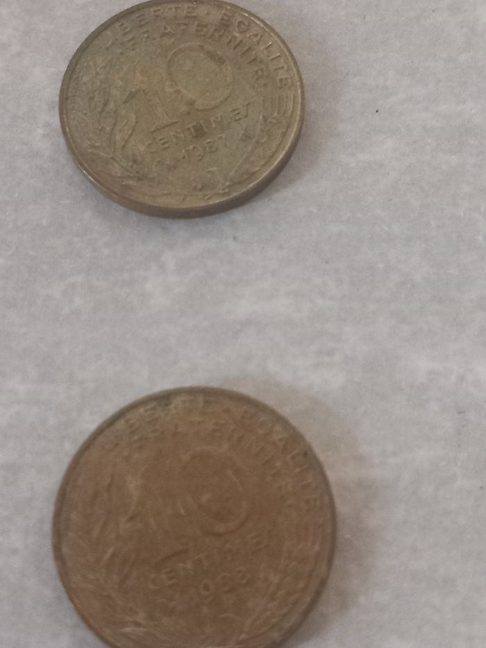 Pièces de centimes de franc Année 80 - photo numéro 5