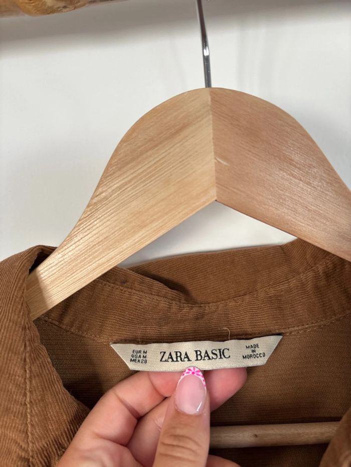 Chemise marron en velours zara taille M - photo numéro 2