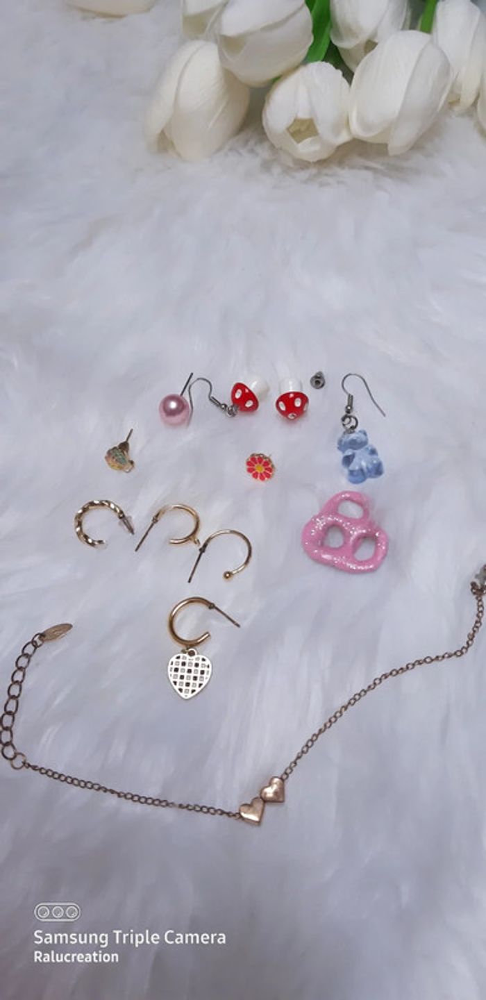 💟Lot accessoires bijoux boucles d'oreilles bracelet - photo numéro 3