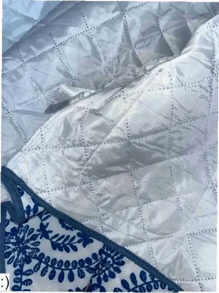 Veste Femme Matelassée Imprimé Floral Bleu Bohème - Taille S Neuf Jamais Porté - photo numéro 4
