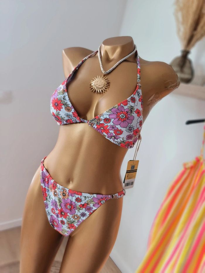 🌸 Bikini Tanga Fleuri - Taille L (40) - Neuf avec étiquettes 🌸 - photo numéro 2