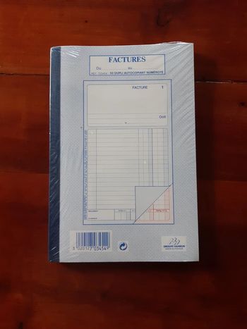 Bloc note facture