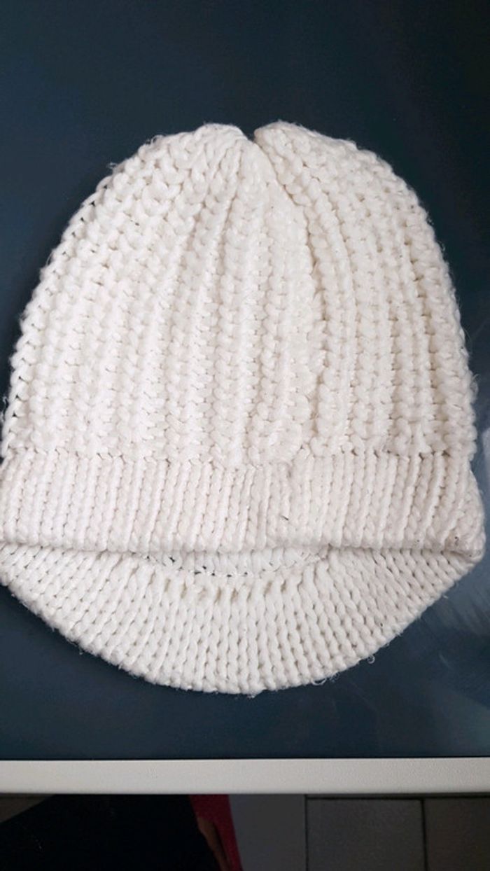 Bonnet-casquette blanc cassé - photo numéro 2