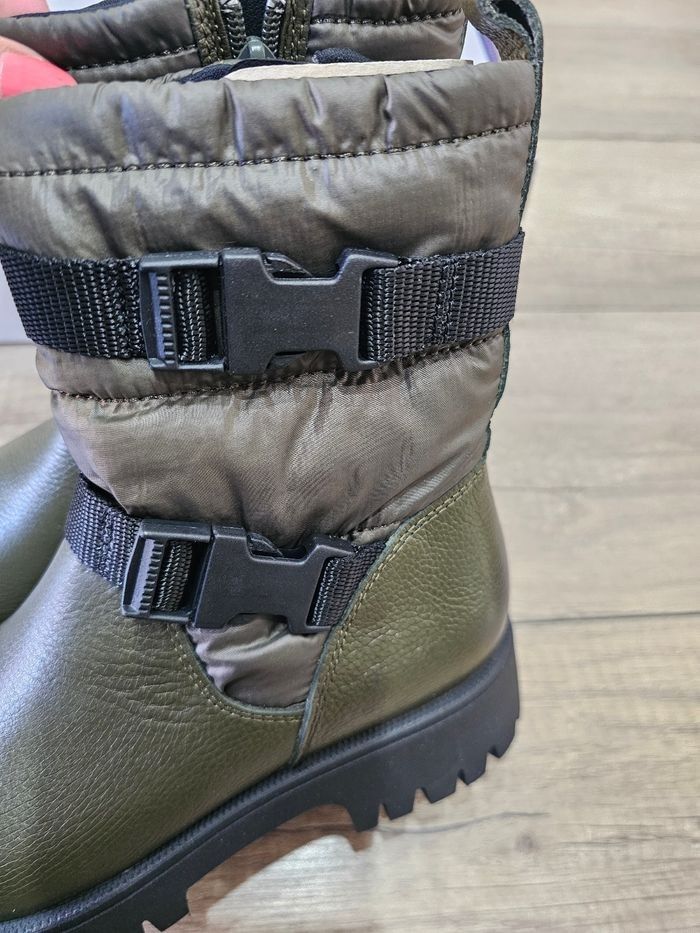 Magnifiques bottines fille en cuir, kaki, pointure 36, marque André - photo numéro 4