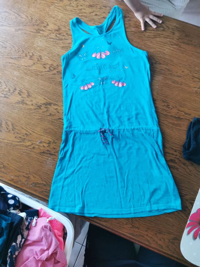 Robe été turquoise papillon 12 ans - photo numéro 2