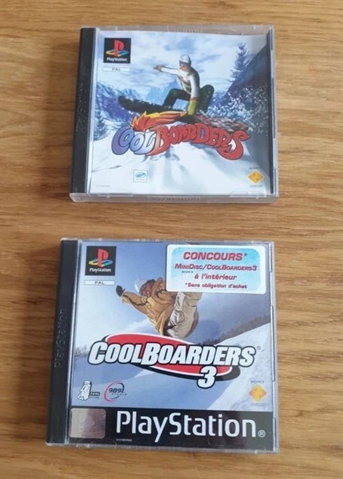 Lot Cool Boarders + Cool Boarders 3 avec demo Black Label Complet Sony Playstation