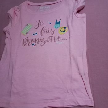 Thee shirt fille rose fluo
