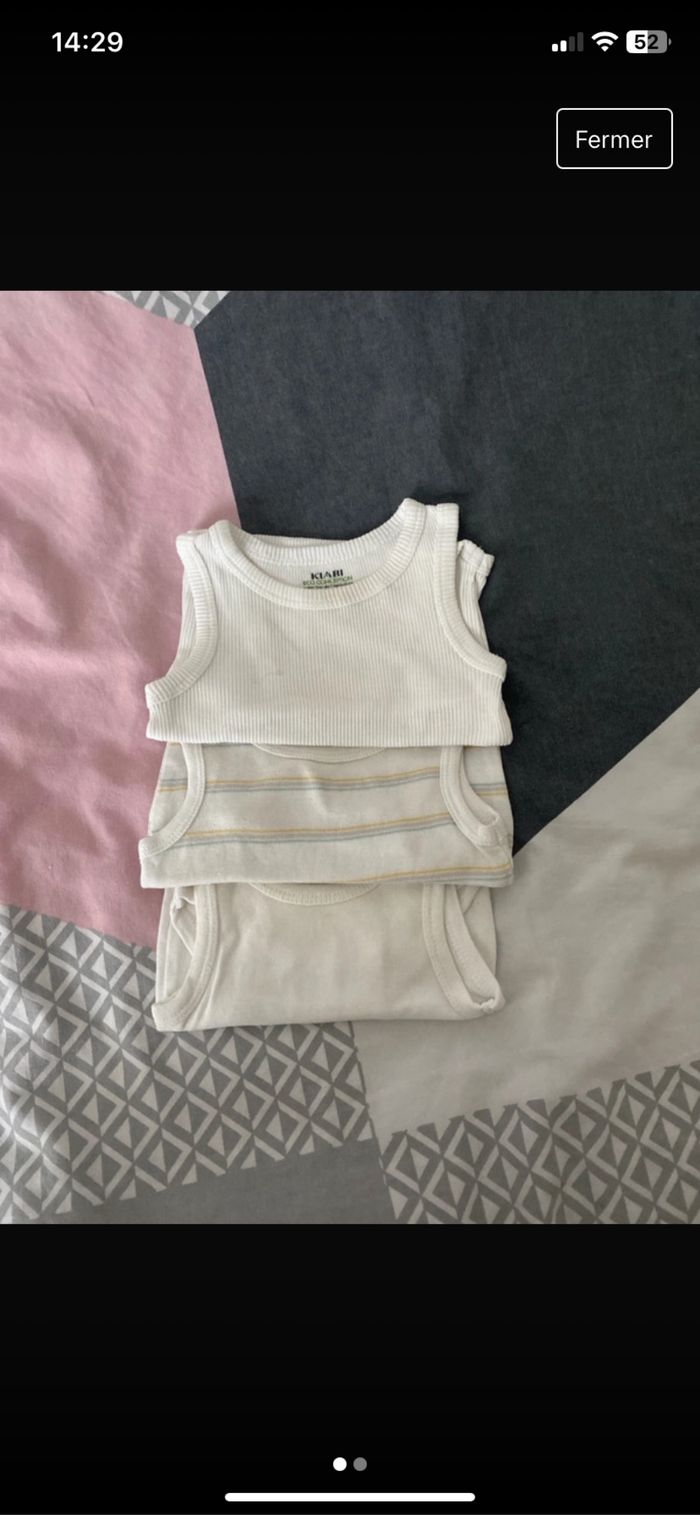 Lot de 3 bodys sans manche