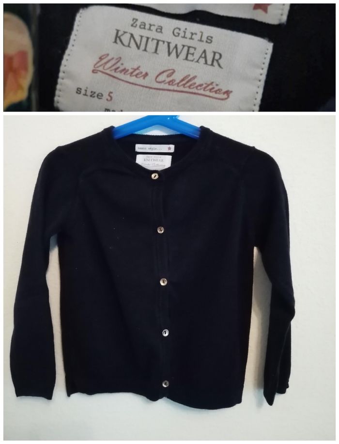 5 ans zara girls gilet boutonnés bleu marine /excellent état - photo numéro 2