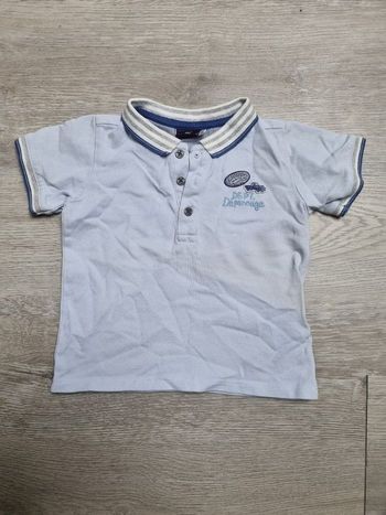 Polo Sergent Major Garçon Taille 24 Mois Bleu Ciel Brodé Tres Bonne Etat
