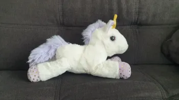 Peluche licorne blanche 26cm