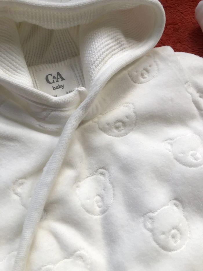 Combinaison/ Surpyjama ourson en velours - 6 mois - photo numéro 3