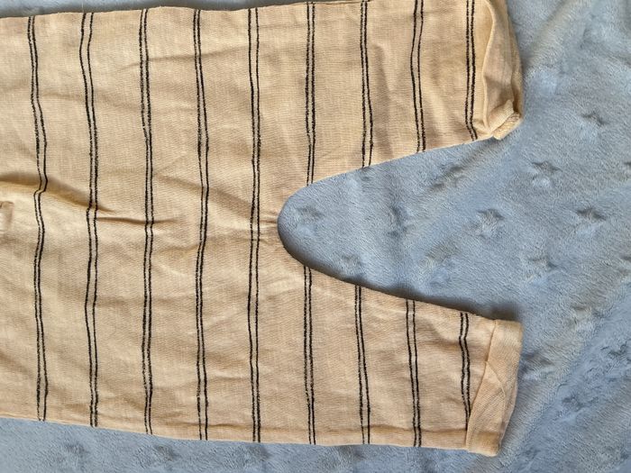 combinaison salopette débardeur beige rayé noir 3/6 mois zara - photo numéro 4