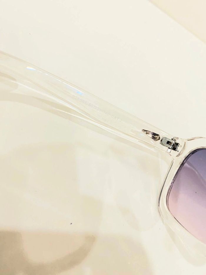 Lunette de soleil transparente mixte verres violet dégradés uvprotection taille moyenne - photo numéro 6