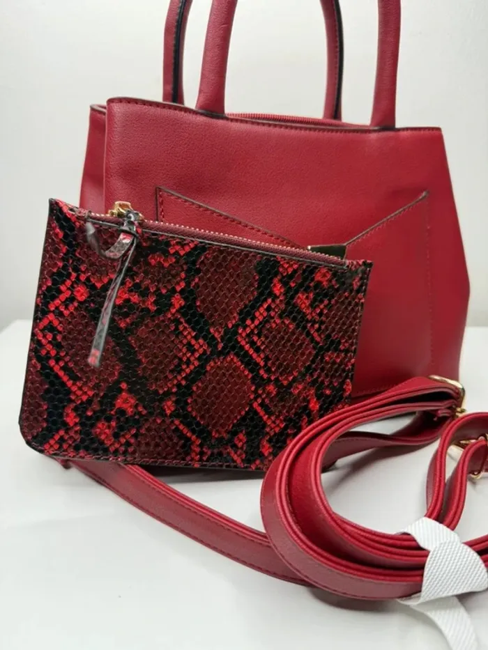 🌹 Magnifique sac à main  / Bandoulière - Bordeaux - rouge / avec petite pochette 🌹 - photo numéro 8