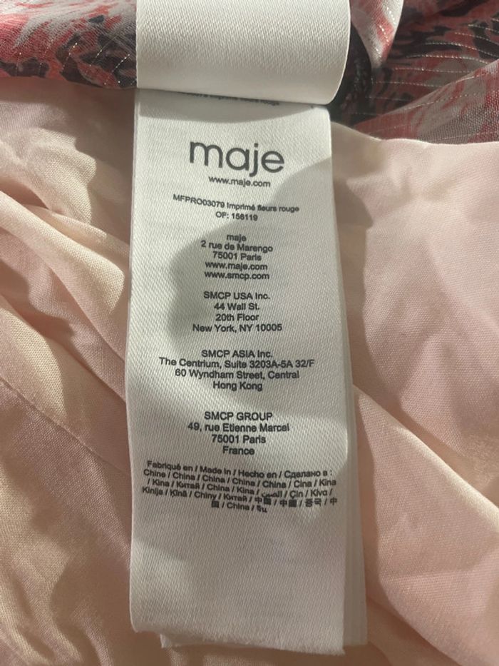 Robe Maje imprimé fleurs rouge - photo numéro 15