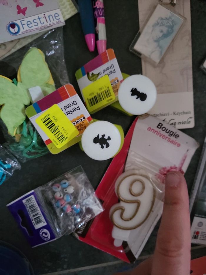 Lot loisirs créatifs ruban scrapbooking lettre carte spencil - photo numéro 17