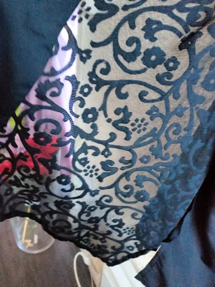 Blazer léger noir avec manche en dentelle transparente T 54 - photo numéro 9