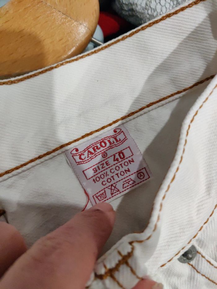 Jean Caroll blanc vintage taille haute T40 - photo numéro 4