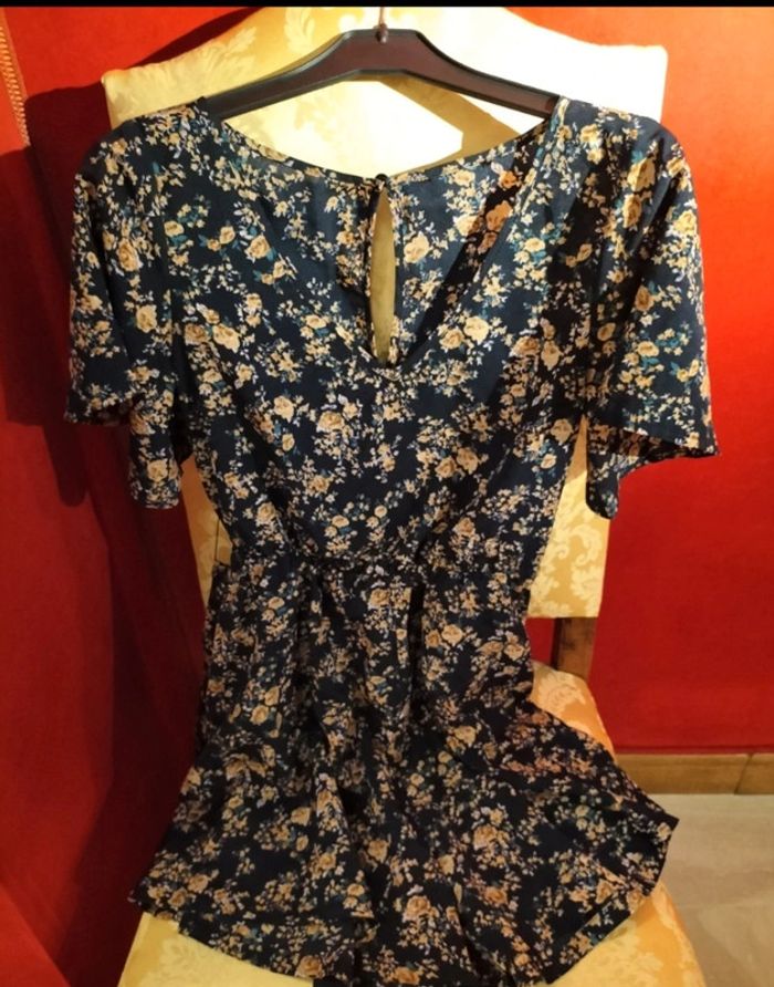 Combishort bleu marine "H&M" - motif fleurs