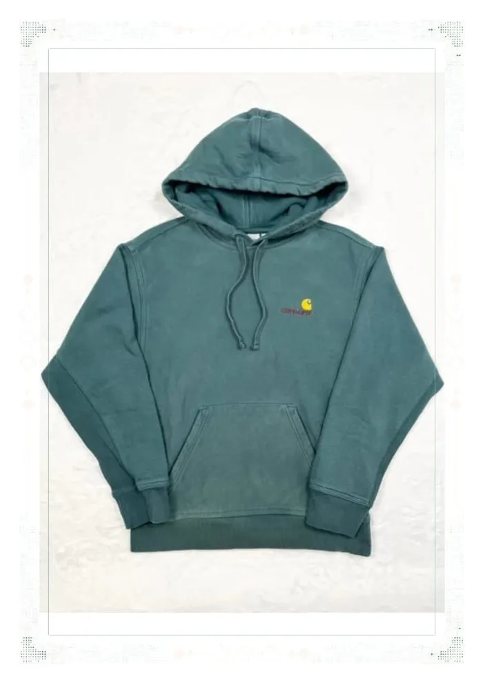 Carhartt pull à capuche vert homme taille S coton