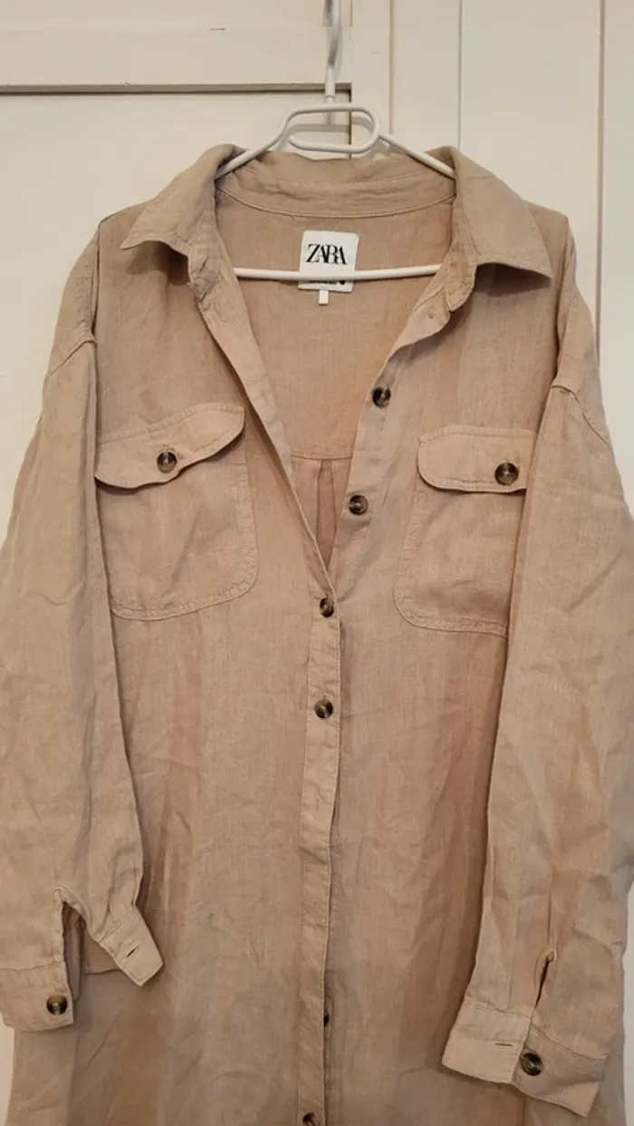 Chemise robe longue beige taille S - photo numéro 2