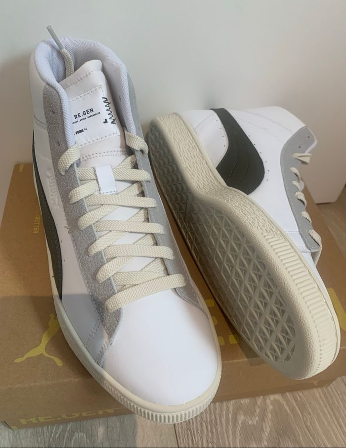 Baskets Puma RE.GEN montantes neuves 38.5 blanc gris unisexe boîte cuir” - photo numéro 3